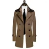 Men's Trench Coats Spring Mens Coat Autumn British Mid Length Handsome Light Grey Slim Fit Business Casual Clothes Jaqueta Masculina