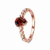 Anéis de casamento vintage s925 prata esterlina gota de água rubi micro zircão rosa anel de ouro feminino jóias requintadas