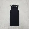 Sıradan Elbiseler 2023 Yaz Çapraz Sınırlı Dış Ticaret Yüksek Son Zarif Kadın İnci Kayışı Seksi Tatlı ve Baharatlı Bandaj Elbise Kısa Stil