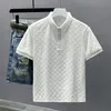 디자이너 패션 최고 품질의 비즈니스 의류 자수 칼라 세부 정보 짧은 슬리브 폴로 셔츠 남성 Tee M-4XL