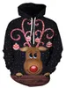 Bluzy z kapturem z kapturem z kapturem jelenie męskie bluzy z kapturem świąteczny sweter z kapturem 3D cyfrowy druk damski luźny sweter