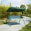 Camp Furniture Vebreda 3-Sitzer Patio Outdoor Porch Swing Glider Chair mit Baldachin Grün