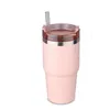 20oz Travel Car Mugs co-branded Stainless steel Tumblers With Straw vehicle-mounted American large-capacity desktop office Water Cups 1214