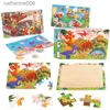 Puzzles New 30 Pieces Wooden Puzzles Cartoon Animal Traffic Tangram Wood 3d Puzzle Montessori Educational Toys for Children GiftsL231025