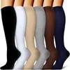 Chaussettes de Compression pour hommes, Promotion de la Circulation sanguine, amincissantes, Anti-Fatigue, confortables, couleur unie, 20-30mmhg