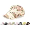 Ball Caps Geebro Women's Print Flower Baseball Caps Ladies Shade Couple Hats Outdoor Stretch flowers Leaves Spring Summer baseball cap 231025