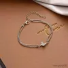 Chain Sweet Shining Zircon Bracelet for Women Silver Color Chain Bracelet with Stamp Gift R231025