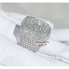 Hip Hop Iced Out 22.5g Pass Diamond Teste Solid Vvs Diamond Moissanite Men Custom Ring 10k Real Gold