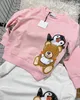 Luxe hoodie voor baby Beer Doll Patroon Print kindertrui Maat 90-130 ronde hals kindertrui Okt20