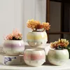 Planters Pots Nordic Style Flow Glaze Ceramic Flowerpot Succulent Cactus Plants Multicolor Planter Home Garden Decor Small Succulent Plant Pot 231025