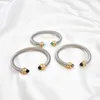 DY Armband Designer Klassieke Sieraden Mode charme sieraden gedraaide draad galvaniseren goud 7M staaldraad armband dy gekleurde zirkoon armband Kerstcadeau