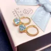 dangle earringsハート型の青い宝石天然トパストーンストーンスカイ925女性用スターリングシルバーペンダント