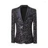 Costumes masculins de style coréen marié marié veste robe veste mode patchwork collier imprimé blazer mâle mince cocktail de scène costume