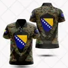 Polos masculinos nome personalizado símbolo da bósnia Herzegovina camisas polo unissex verão roupas diárias oversized roupas esportivas manga curta topos