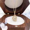 سلاسل Lamoon Necklace Women Excessories Natrual Gemstone Prehnite Box Pendant 925 Sterling Silver Gold Plated Bijoux Ni202