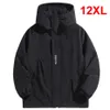 Chaquetas para hombre 10XL 12XL talla grande rompevientos chaqueta impermeable para hombre abrigos negros de Color sólido ropa de abrigo grande para exteriores para hombre 231025