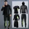 Men's Tracksuits Dry Fit Men's Sportswear Compression Training Set Sportswear Running Exercise Gym Tight 4XL 5XL Plus Q231025