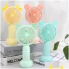 Party Favor Mini ventilateur rechargeable tenu dans la main Party Favor 1200mAh USB Bureau extérieur Ménage Bureau Poche Portable Voyage Électrique Dhkyc