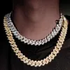 Designer Schmuck kubanische Verbindung Halskettenketten für Männer Edelstahl plattiert Gold 2 Reihen Bling Diamond Hip Hop Ketten Halsketten personalisieren Choker Geschenkkette Van