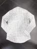 Full Lightning Pattern Men's Dress Shirts 100% Cotton Print Long Sleeve Camisas Masculina Casual Slim Fit Mens Business Shirts