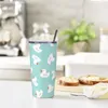 Tumblers Kawaii Duck Bubbles geïsoleerde Tumbler met rietjes en deksel dier roestvrij staal reizen thermische beker 20 Oz Office Home mokken