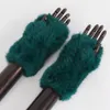 Guantes sin dedos Llegada Mujer Guantes de piel de conejo natural Punto Cálido Real Rex Piel de conejo Mitones Mujeres Invierno al aire libre Rex Guantes de piel de conejo 231025