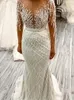 Mermaid Plus Size Wedding Dress 2024 Two in One Heavy Handwork Sequins Beads Church Bridal Gowns African Bride Vestidos De Novia