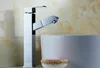 Banyo lavabo muslukları geri çekilebilir lüks cilalı krom musluk çıkarma sprey havzası mikseri tek sap