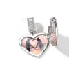 Chokers The Bling King Large Size Heart Shape Custom P O Locket Frame Pendant Tennis Memory Jewelry For Par Valentine S Day Gift 231025