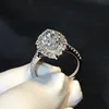18k Moissanite Ring Luxe Simulatie Diamanten Ringen Bruiloft Verlovingsring Voor Dames