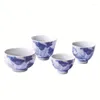Бокалы для вина Керамическая чашка с ручной росписью Синий узор Geware Чайная чашка Одиночная индивидуальная мастерская глазурь
