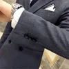 Erkekler Suits Pantolonlu Klasik Erkekler İnce Fit Gri Siyah Terno Maskulino Kostüm Homme Düğün Takım