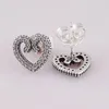 Stud -oorbellen Authentiek 925 Sterling Silver Heart Swirls Fashion For Women Cadeau Diy Sieraden