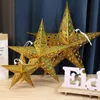 クリスマスの装飾30-75cm中空星吊りペンダントEid Mubarak Christmas Ramadan Decoration Islamic Muslim Party Decor Ramadan Kareem Gift 231025