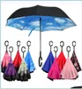 Paraplu's CHand Omgekeerde paraplu's Winddichte dubbellaagse omgekeerde paraplu Binnenstebuiten Zelfstandaard 40 stijlen Eea1680 Drop Deliv Brh9292740