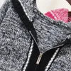 Femmes tricots t-shirts grande taille 2023 automne hiver mode ample à capuche fermeture éclair tricot Cardigan décontracté épais chaud pull manteau 231025