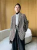 Womens Suits Blazers Korean Fashion Coats Chic Elegant Woman Jacket Autumn In Office Lady Lady Plaid Belt Oversize Blazer Women Clothing 231025