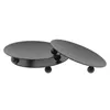 キャンドルホルダー3 PCSアイアンキャンドルスティッククリエイティブトレイメタル素朴なダイニングテーブル黒い家の装飾台座