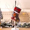 Sac cadeau de bas de noël en laine, ornement d'arbre de noël, chaussettes poupées père noël, sacs cadeaux de bonbons, décorations de fête à domicile, expédition maritime