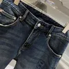 Männer Jeans 2023 Mode Männer Herbst Winter Blau Casual Brief Muster Denim Hosen Slim Fit Bleistift Hosen