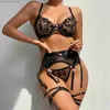 Sexy conjunto 2022 conjunto de lingerie feminina sexy renda malha oco aberto push up sutiã e calcinha terno de duas peças roupa interior erótica t231025