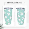 Tumblers Kawaii Duck Bubbles geïsoleerde Tumbler met rietjes en deksel dier roestvrij staal reizen thermische beker 20 Oz Office Home mokken