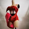 Sahne Giyim Kadın Gogo Dance Giyim Büyük Dudak Kırmızı Pullar Bodysuit Partisi Kıyafet Bar Gece Kulübü DJ Pole Kostüm Seti