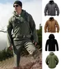 Men's hoodie warm outdoor Cardigan tactical clothing line army green spring autumn winter style jacket breathable windproof wear-resistant stand collar hat coat