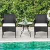 Camp Furniture Patio Chairs Set Of 2 Rattan Wicker Dining With Soft Removable Cushions Armrest Outdoor