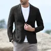 Men's Suits 2023 Fashion Casual Suit Linen Solid Long Sleeve Business Top Single Row Two Button Slim Fit Men Clothing Jackets