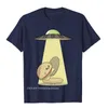 Men's T Shirts Burger Abduction UFO Funny Shirt Men To The Moon Gift Premium Cotton Tops & Tees Novelty