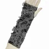 Feestartikelen Zwarte Punk Gescheurde Gaten Arm Warmer Gothic Spinneweb Grunge Vingerloze Handschoenen Rock Mouw Halloween Cosplay Kostuums Accessoires