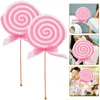 Party Decoration 2 Pcs Lollipop Po Christmas Toys Creative Prop Decorations Shaped Scene Ornaments DIY Lollipops Foam Child Theme