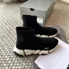 2023 Luxury Woman Sock Shoes Trainer Designer Man Slipper Sneakers Slide Höjd Övergripande lättvikt Fitness Sandal Pure Sticke Cotton Shoe